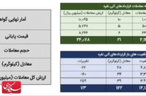 حدود ۷۸ کیلوگرم شمش نقره معامله شد